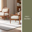 [Ensemble de 2] Chaise d'appoint Mid-Century moderne de 26,6 po avec structure en bois massif et dossier en rotin, fauteuils confortables pour le salon
