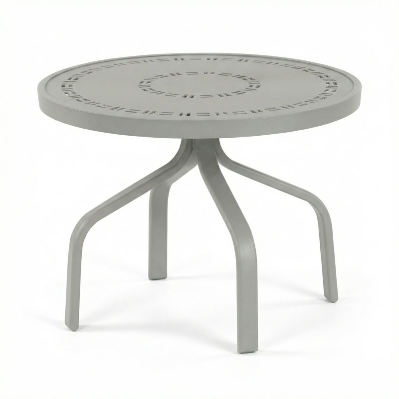 18" Round Side Table, Matte Gray