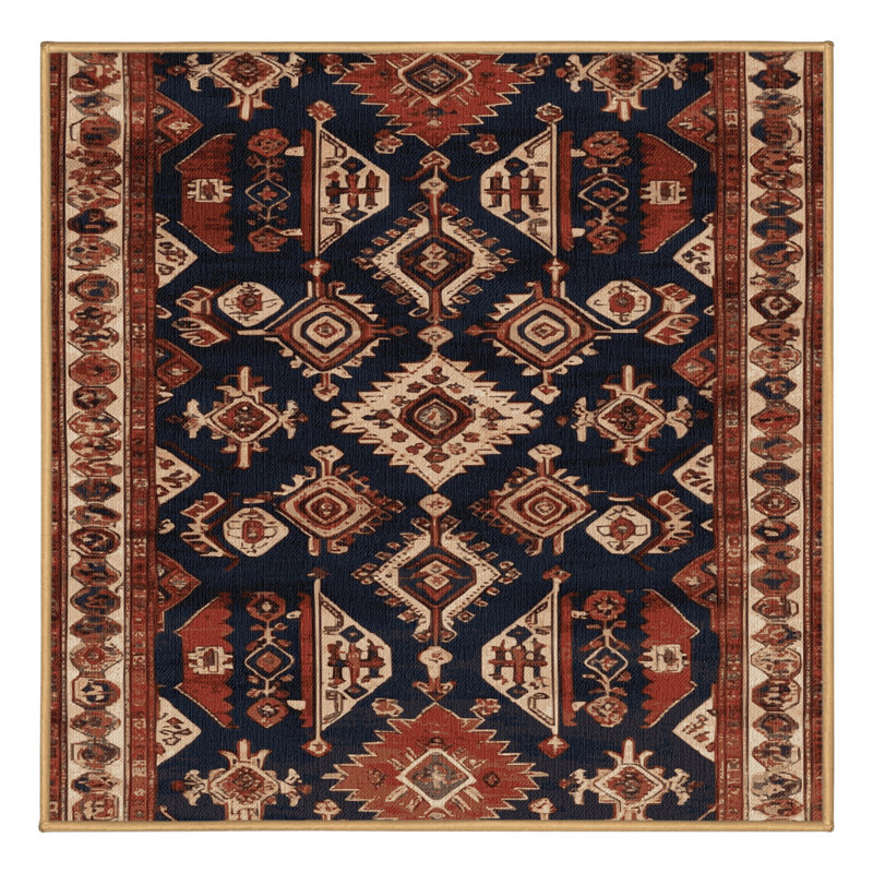 Tapis brun lavable à la machine, Carré 8 pi