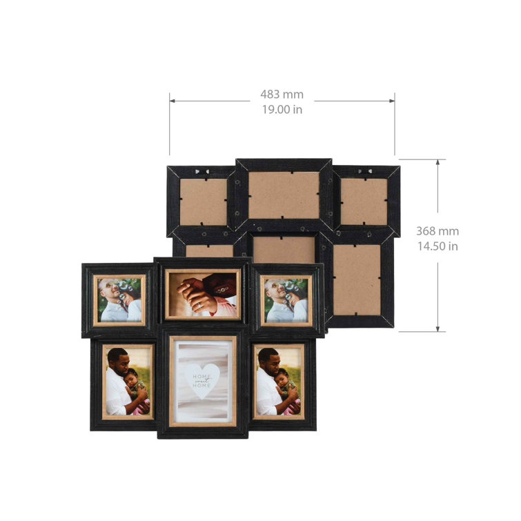 Collage Multiple Picture Frames for 6 Photos in 4 x 6 Inches Wooden, MDF  Wall Mounting Frame (Natural)