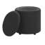 Ahsen 38cm Wide Faux Leather Tufted Round Solid Colour Pouffe Ottoman with Storage-344983611