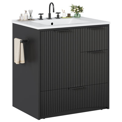 Ensemble de meuble-lavabo cannelé ANGRYWIN