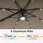 Destinnie 120'' Lighted Cantilever Umbrella-615049802