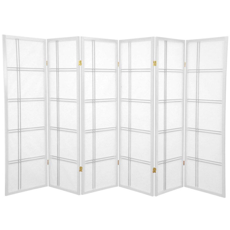 Cloison pliante en papier de riz de 58,75 po Keitez, Blanc, 6, 5 pi