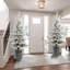 Arbre de Noël floqué avec base en pot, 150 lumières DEL blanc chaud-1396774710