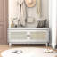 Style bohémien, banc de rangement, pied réglable, 4 compartiments divisés, 3 niveaux réglables, gris délavé, portes d'entrée beige, sièges rembourrés, intérieur élégant, capacité de 200 lb, beige, délavé-131300898