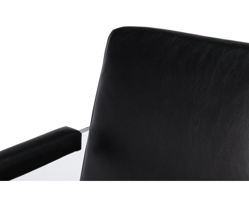 Holloway Leather Armchair, Black Genuine Leather