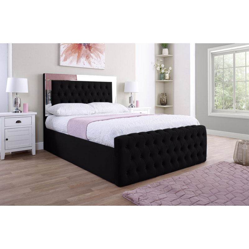 Adrionna Upholstered Bed, Black, Super King (6')
