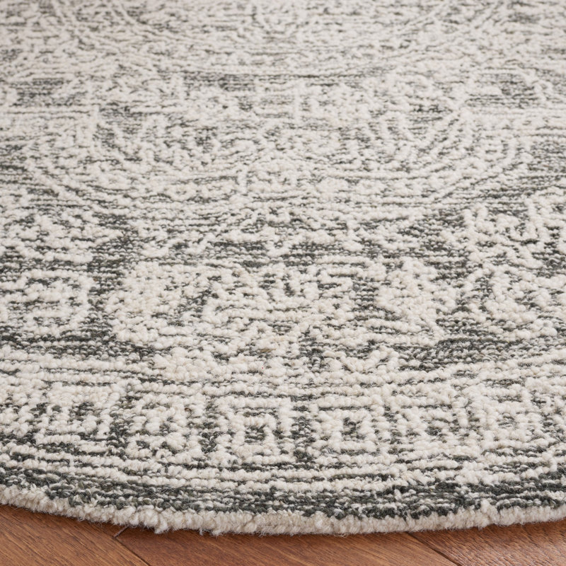 Tapis oriental en laine touffeté à la main Jablon, Rond 6 pi