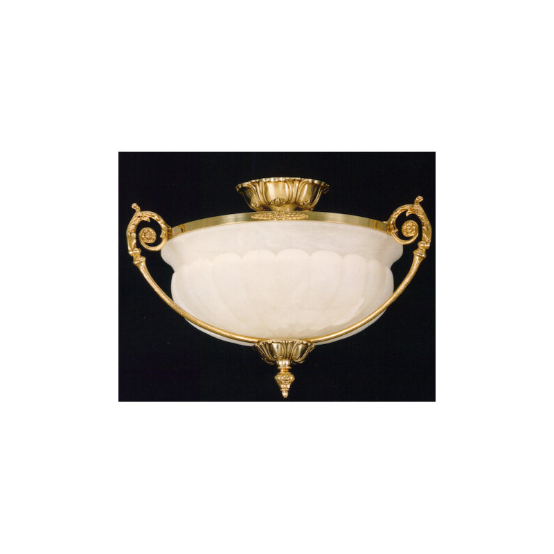 Delisle Glass Semi Flush Mount, Verdi Green