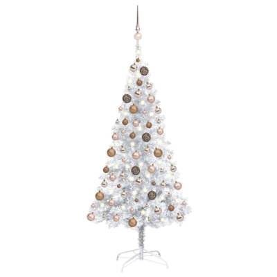 Arbre de Noël artificiel illuminé avec ensemble de décoration de fête en PVC