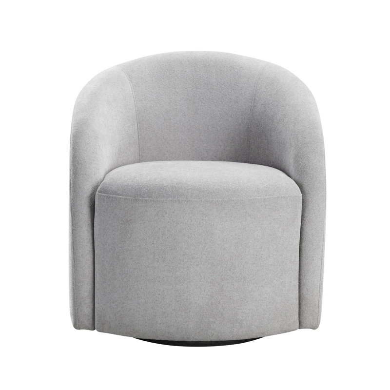 Luxueux siège pivotant gris, base en métal, salon en bois massif et contreplaqué, Light Grey
