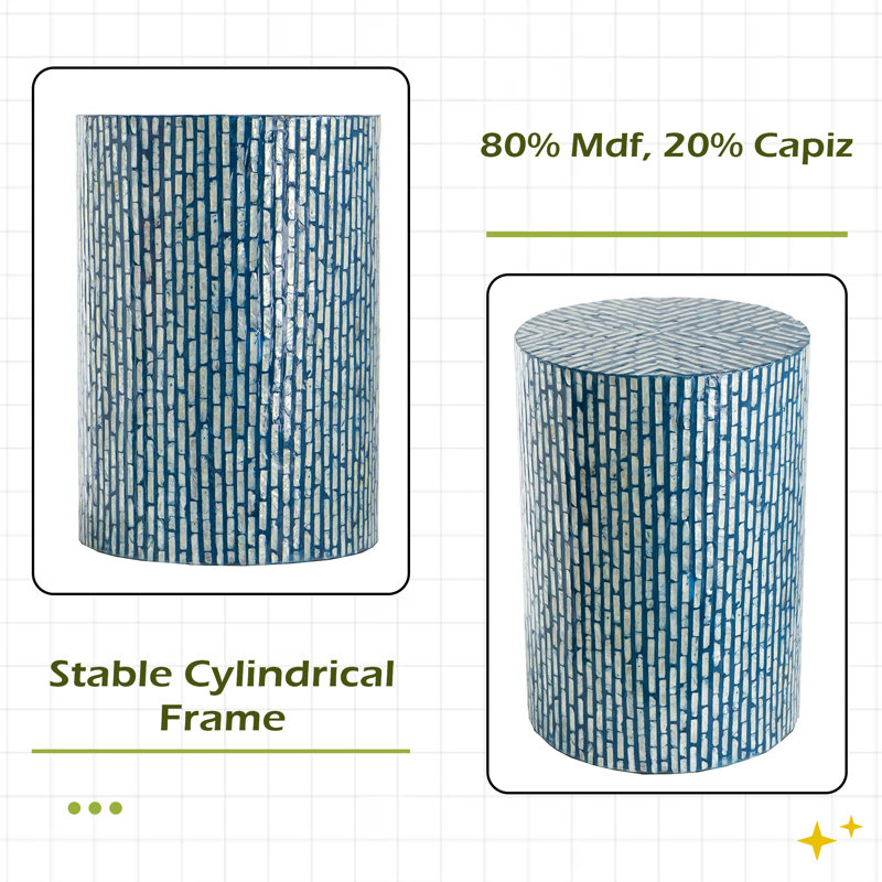 Garden Capiz Stool, Accent Side Table