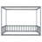 Canopy Frame Floor Bed With Fence, Guardrails-303294654-334026744