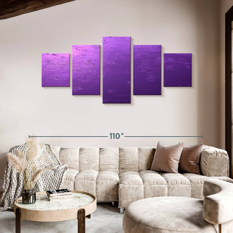 Mauve, pluie, vue, H 42 po x l 92 po