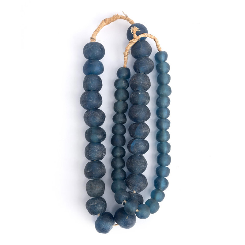 Glass Beads (Loose), 14.5" H x 5.5" W x 1.5" D, Blue