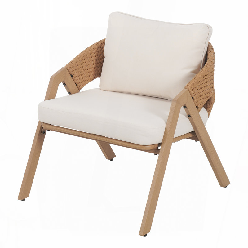 Chaise de patio avec coussins, Blanc