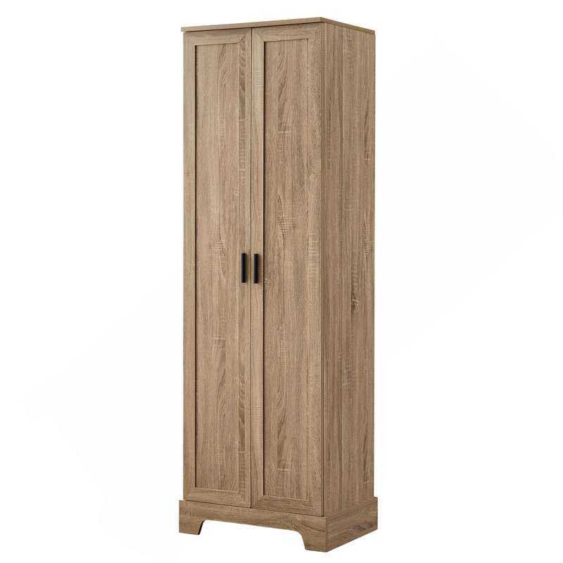 Storage Cabinet with Two Doors for Bathroom, Office, Adjustable Shelf, MDF Board, Brown, Brown