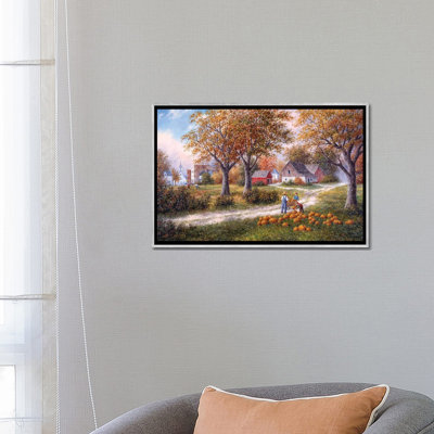 «Pumpkin Harvest», reproduction d'art sur toile encadrée
