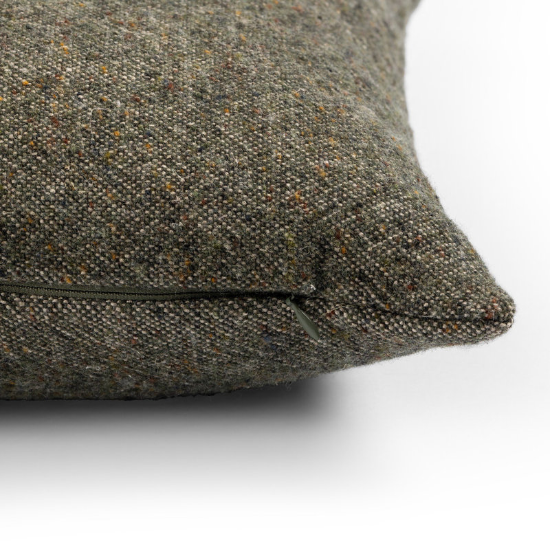 Stonewash Throw Pillow Cover & Insert, Rectangle 16"H x 24"W, Hasselt Olive Green