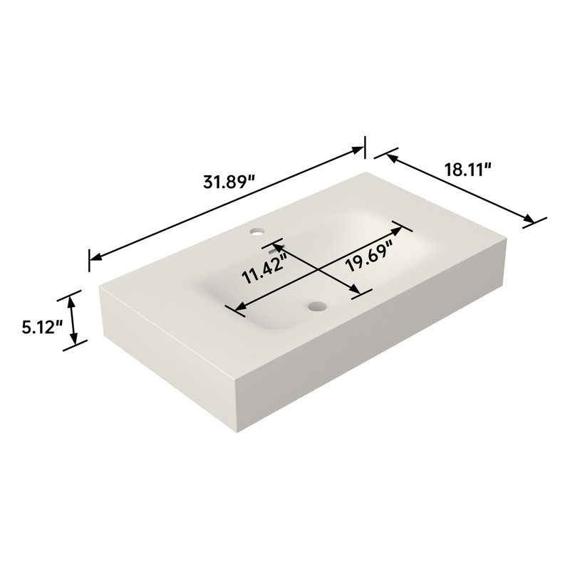 Lavabo de salle de bain en résine à surface solide en résine