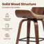 Tabouret de comptoir pivotant en bois cintré Mid-Century-133656767