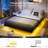 Kathrene Floating Metal Bed Frame with LED Lights and Charging Station, Open-Frame, Underbed Storage Space No Box Spring-1870686669