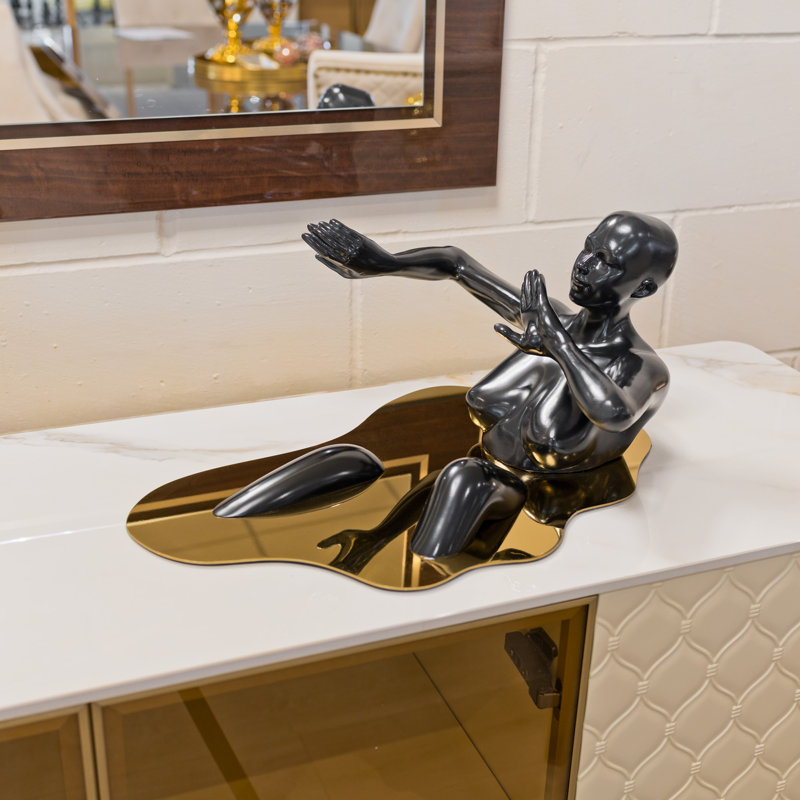 Caraker People Figurines & Sculptures, Black/Gold