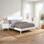 Ensemble de chambre à coucher 3 pièces Bekor, style Mid-Century moderne, finition blanche