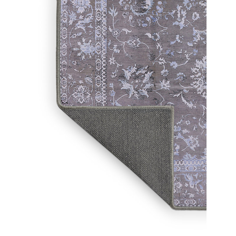 Tapis oriental gris / bleu Asdur, Rectangle 4 pi x 6 pi