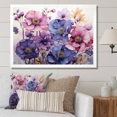Mauve et fleurs mystiques IV - art botanique abstrait
