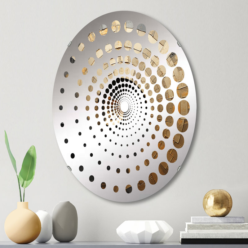 Or noir en spirale - Miroir décoratif à points spiralés MIR106145 O, L 20 po x H 30 po