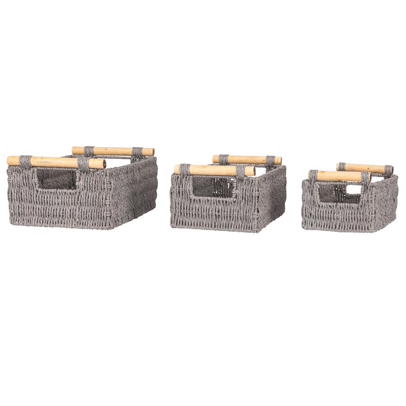 Household Essentials Decorative Basket, Gray