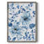 Impression encadrée de chinoiseries bleues - bois massif 43376-674965082