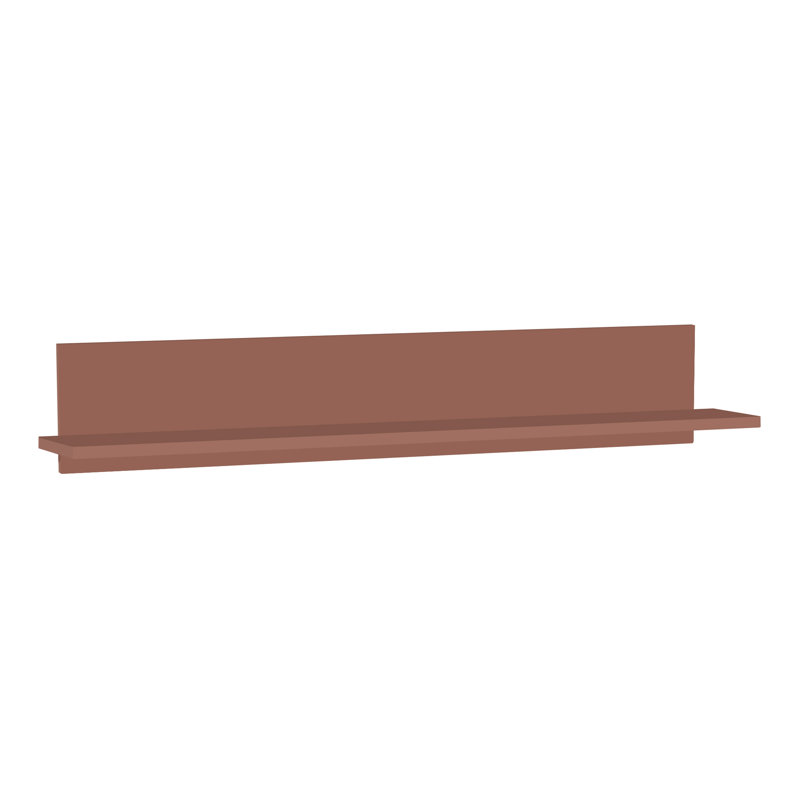 Chadwic Minimalistic wall mounted shelf for decorative display, engineered wood, 154 cm W x 25.6 cm H x 21.2 cm D, Brown