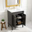 Meuble-lavabo 24 po avec lavabo supérieur, meuble de rangement moderne à 2 niveaux, meuble-lavabo simple, grandes tablettes de rangement-108124910
