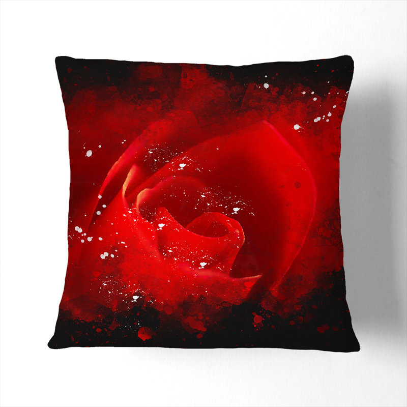 Red Rose Flower Vol.8 Square Throw Cushion, Stone, 55cm H x 55cm W x 20cm D