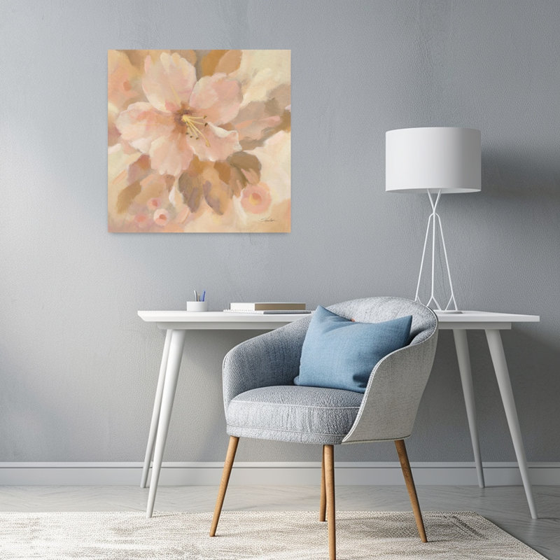 Sweet Boho Flower I Hibiscus Flower, art tropical, H 24 po x l 24 po