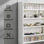 Vitrine murale à 5 niveaux avec portes en verre et tablettes réglables pour objets de collection et décor-79632674