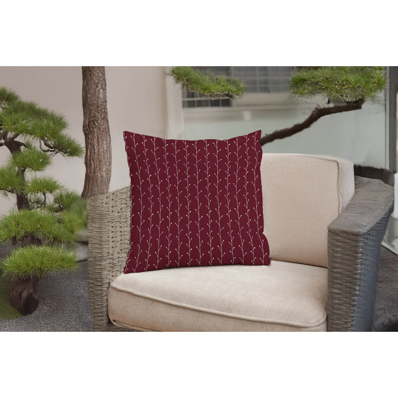 Coussin décoratif Vine Branch, Vin floral, Carré 20 po