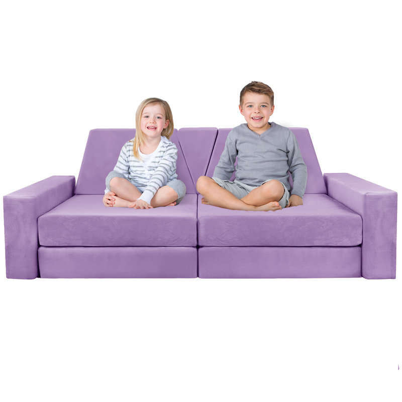 Couch Kids For Toddler & Children, Kids Couch Fort Building Kit For Playroom Furniture, Light Purple