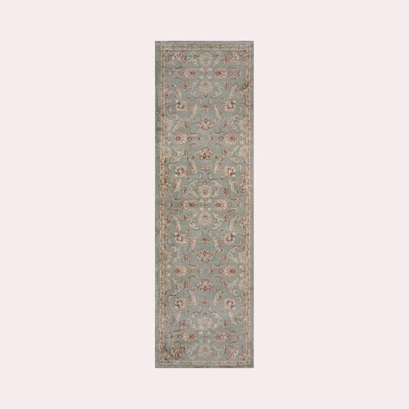 Tapis tissé à la machine sauge Edley, Tapis de couloir 2 pi 3 po x 7 pi 6 po