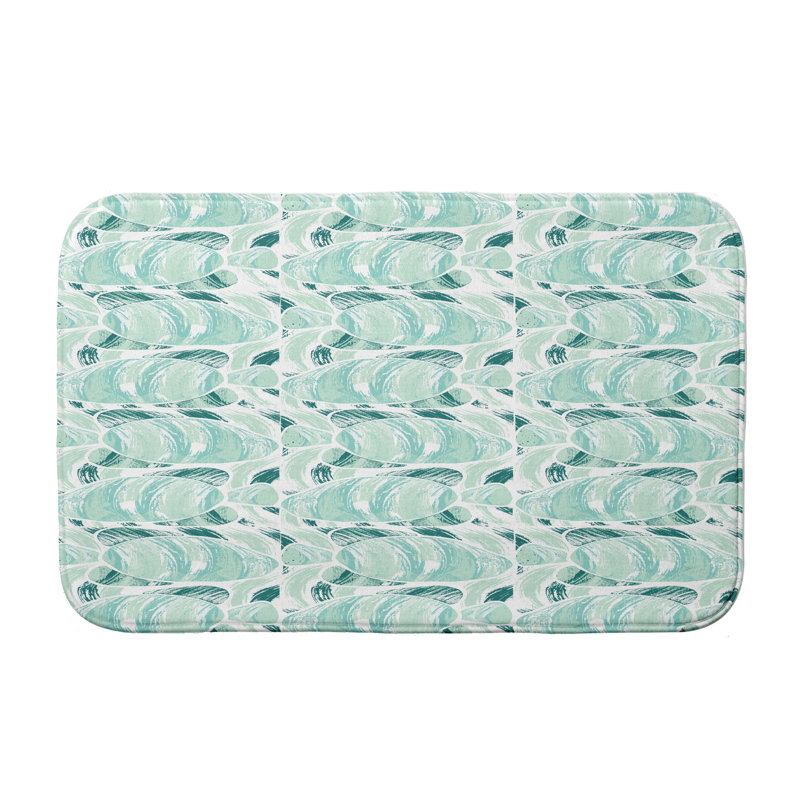 Tapis de bain Donnelly, l 24 po x L 17 po, Turquoise