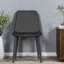 Ensemble de 2 chaises de salle à manger modernes, revêtement en cuir reconstitué noir, pattes en acier pour cuisine-18849201