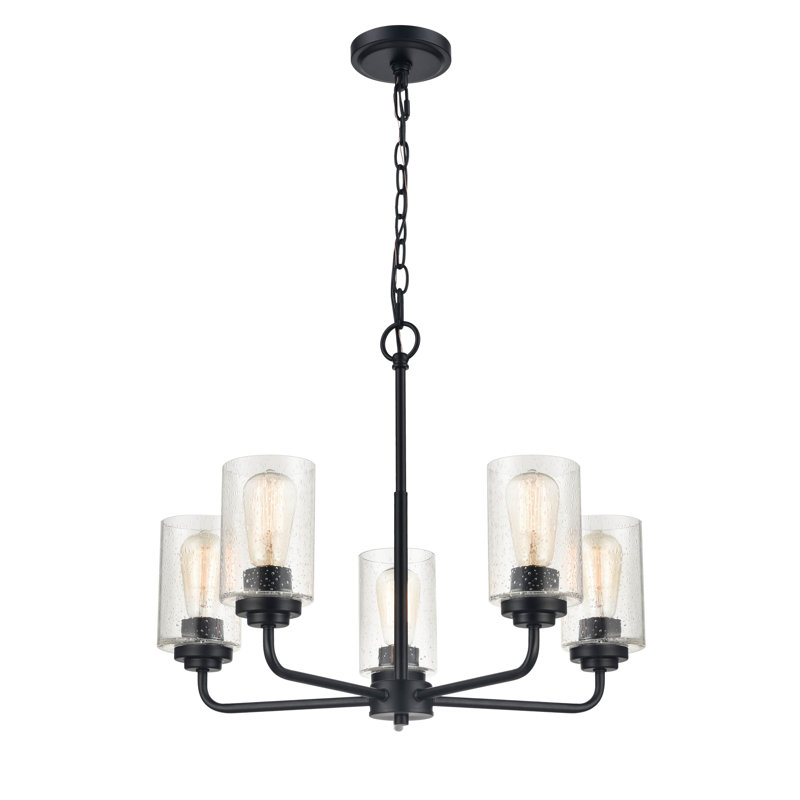 Moven 5 - Light Dimmable Classic / Traditional Chandelier, Matte Black