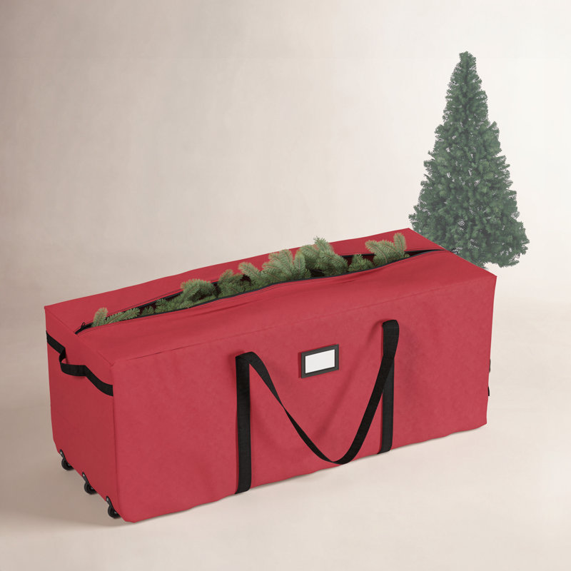 Sac de rangement roulant pour arbre de Noël, Rouge