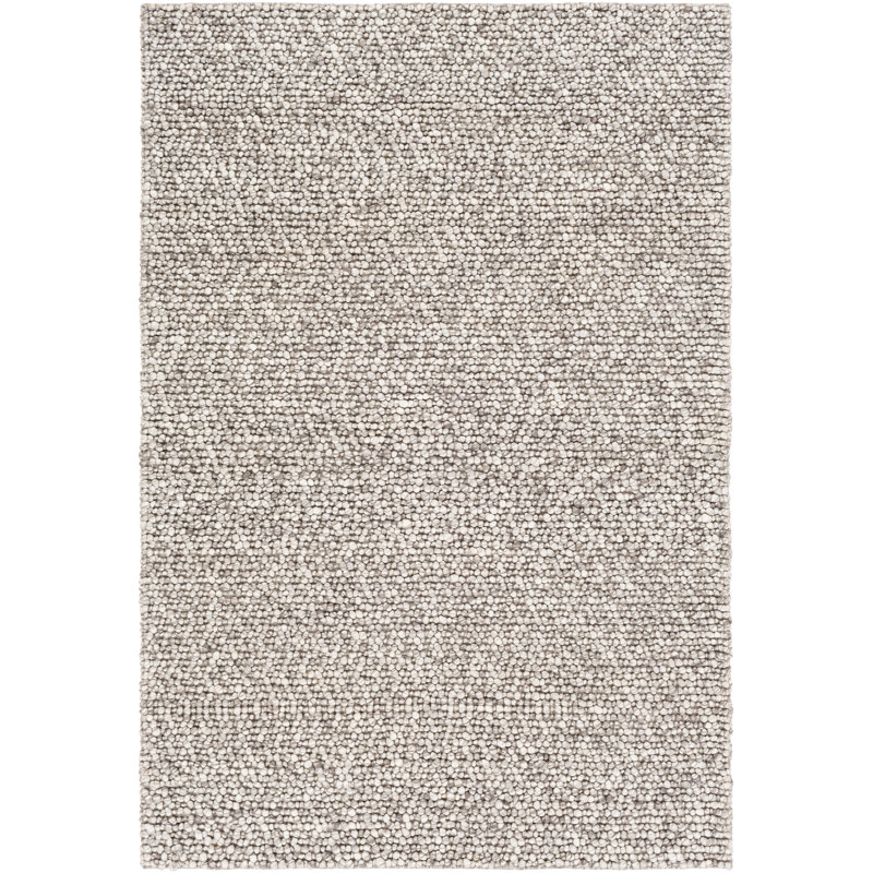 Tapis gris / ivoire tissé à plat à la main Sevag, Rectangle de 10 pi x 14 pi