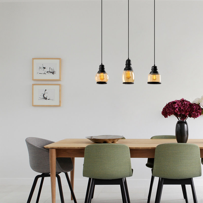 Luminaire suspendu géométrique pour îlot de cuisine 3 lumières