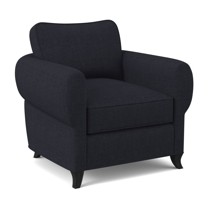 Fauteuil cocon, Espresso, 100 % polyester bleu marine Venise