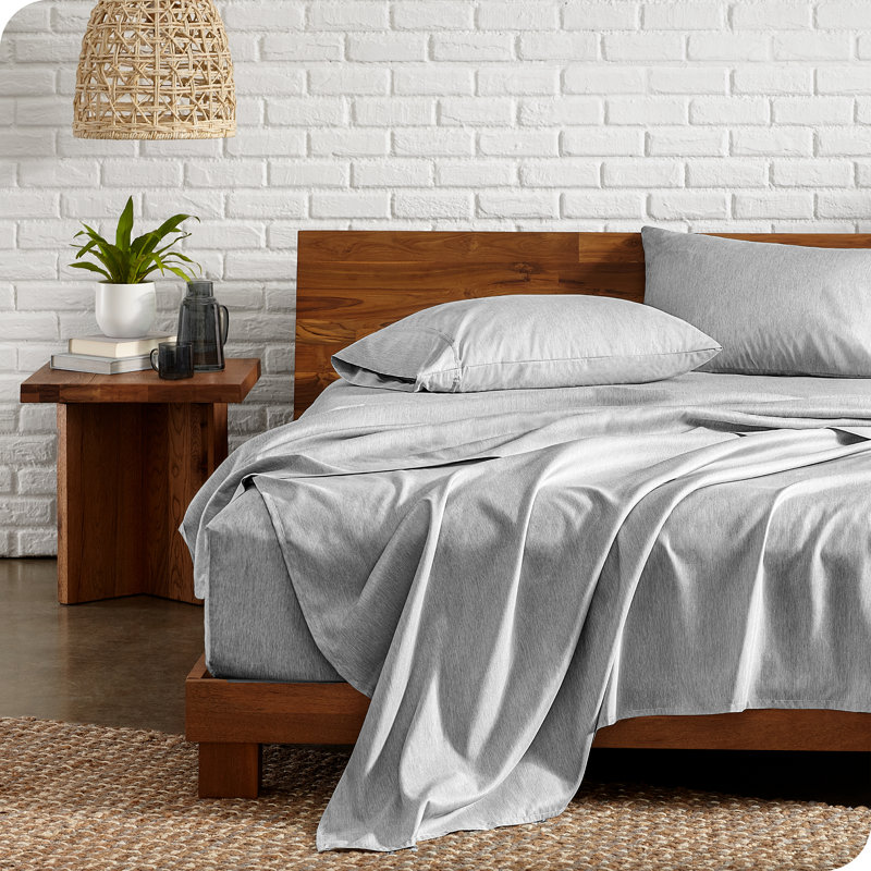 Ensemble de draps en microfibre Bare Home, Ensemble de draps pour grand lit + un drap-housse , Gris anthracite chiné